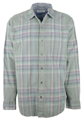 Men's Big Tall Coastline Corduroy Verde Plaid Shirt 2XLT